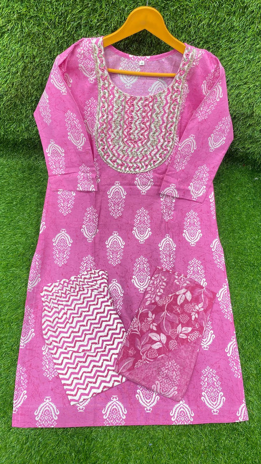 Jaipuri cotton  Work 3 pcs