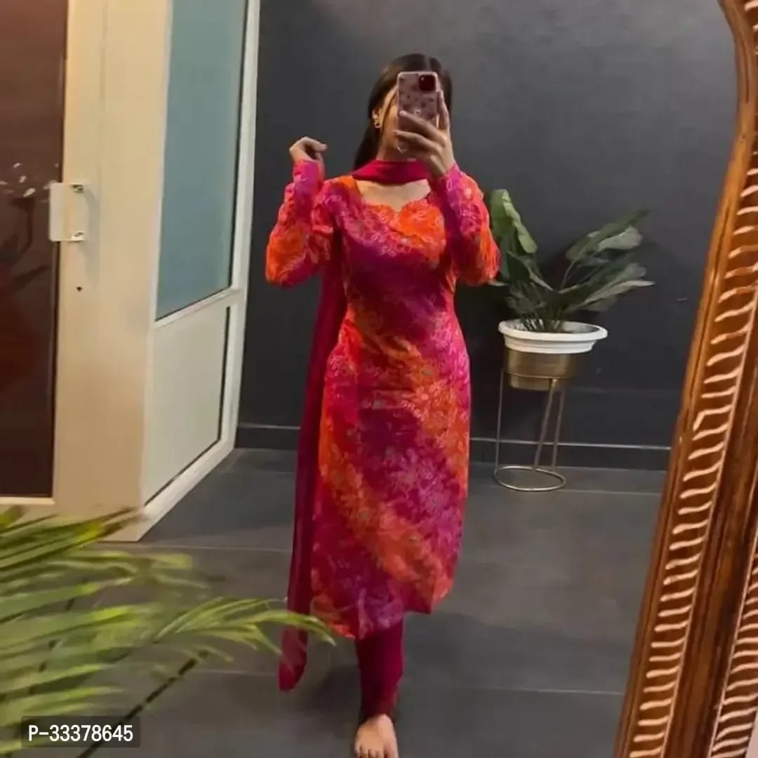 NEW LADIES 3 PIECE READYMADE SUIT KURTI PANT DUPATTA