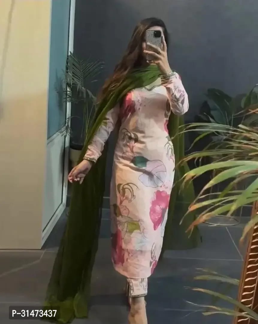 NEW LADIES 3 PIECE READYMADE SUIT KURTI PANT DUPATTA