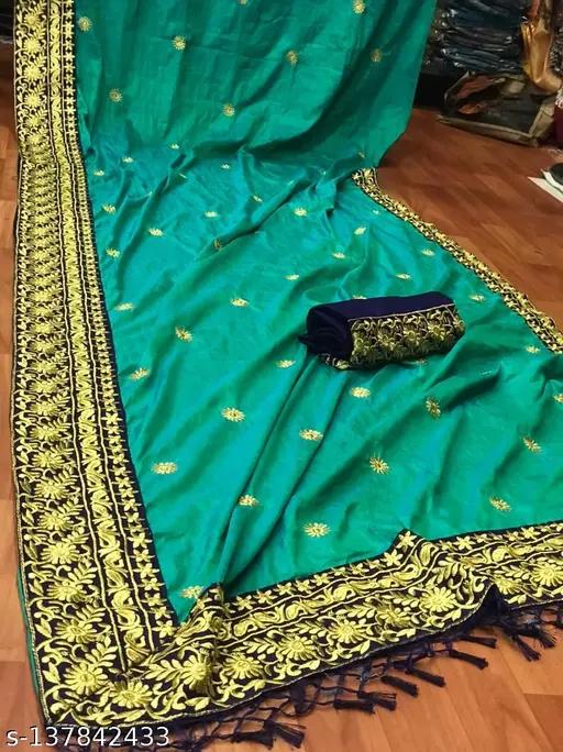 Kumari Fabric Women's Saree Set – White Work | Cat 5.5 with Blouse | 4 Elegant Colors